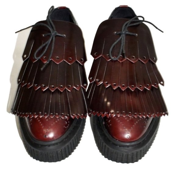 $1400 Burberry KILTIE Two Tone Brogue Leather Chelsam Lace Up Platform 36 (SE13) - Picture 3 of 11